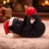 Weihnachtsschmuck Jingle Paws - Cat in Santa Hat Playing With Bauble (Nemesis Now) - Nemesis Now