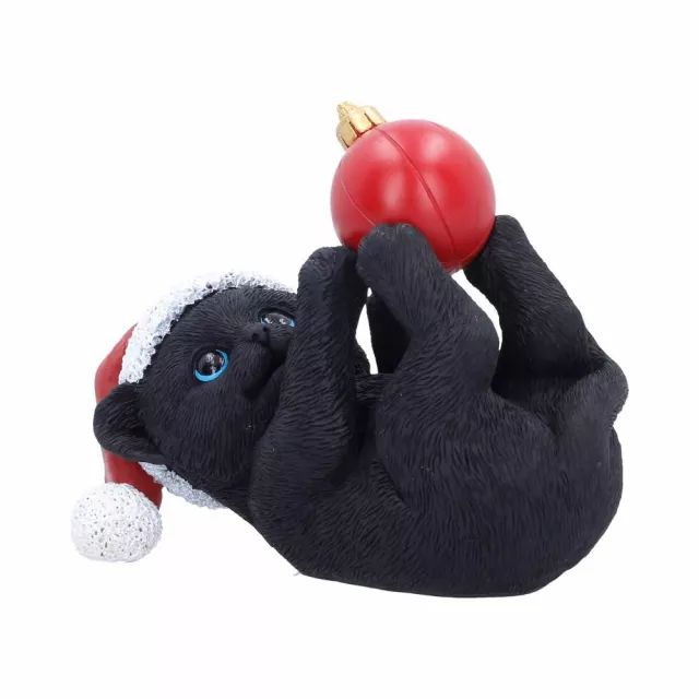 Weihnachtsschmuck Jingle Paws - Cat in Santa Hat Playing With Bauble (Nemesis Now) - Anhänger
