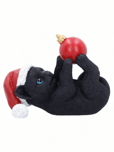 Weihnachtsschmuck Jingle Paws - Cat in Santa Hat Playing With Bauble (Nemesis Now)