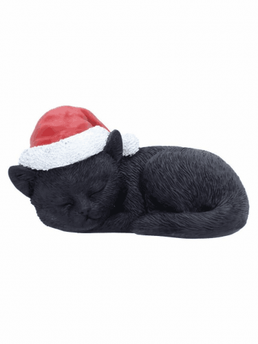 Weihnachtsschmuck Jingle Paws - Sleeping Black Cat in Santa Hat (Nemesis Now)