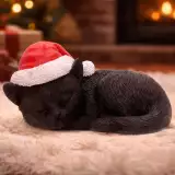 Weihnachtsschmuck Jingle Paws - Sleeping Black Cat in Santa Hat (Nemesis Now) - Nemesis Now 