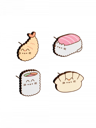 Ansteckpins Pusheen – Sushi Roll (4 Stück)