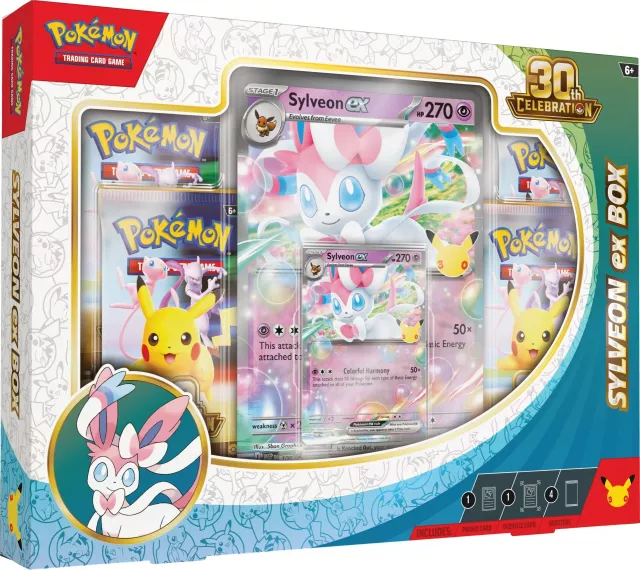 Kartenspiel Pokémon TCG: 30th Celebration - Sylveon ex Box (ENGLISCHE VERSION) - TCG Sammelkartenspiel