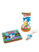 Geschenkset Sonic - Glas, Untersetzer, Schlüsselanhänger