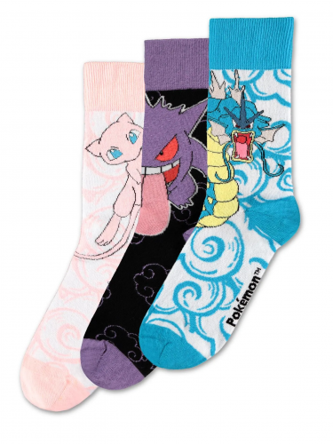 Socken Pokémon - Gengar, Mew & Gyarados 3 Paar