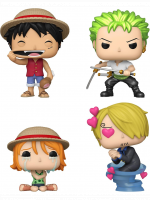 Figur One Piece - Monkey D. Luffy, Roronoa Zoro, Nami & Sanji 4-pack (Funko POP! Animation)