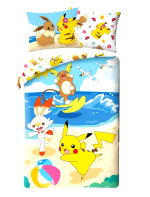 Bettwäsche Pokemon - Pikachu with Scorbunny on beach