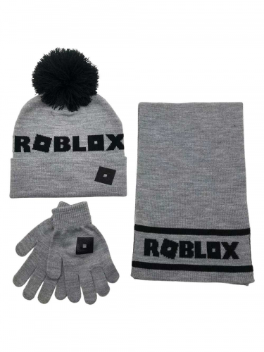 Kindermütze mit Handschuhen und Schal Roblox - Logo