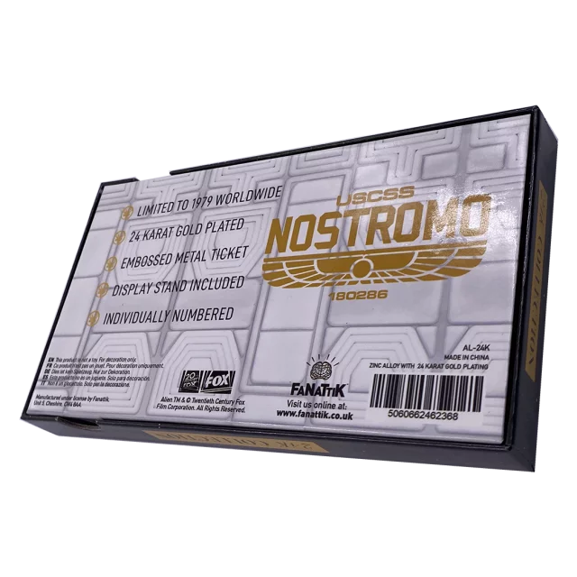 Sammlerstück Alien - Nostromo Ticket (vergoldet)