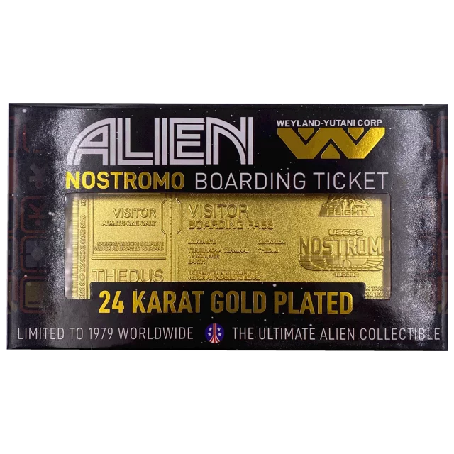 Sammelplakette Alien - Nostromo Ticket (vergoldet)