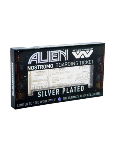 Sammlerplakette Alien - Nostromo Ticket (versilbert)