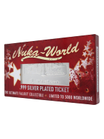 Sammlerplakette Fallout - Nuka World Ticket (versilbert)