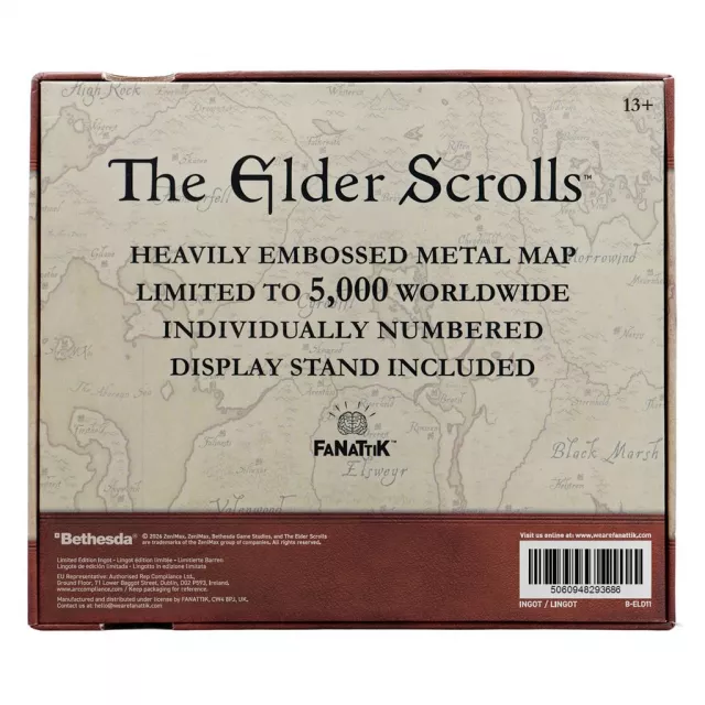 Metallreplik der Karte The Elder Scrolls - The Empire of Tamriel - Stück limitiert