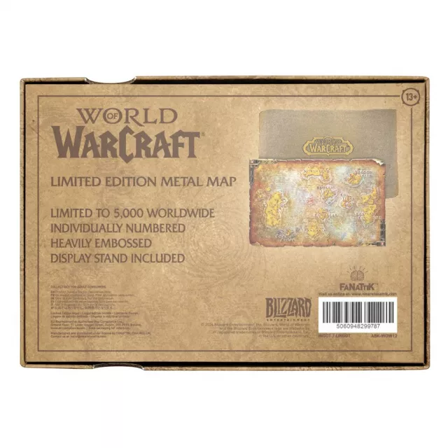 Metallreplik der Karte World of Warcraft - Azeroth Limited Edition - Stück limitiert