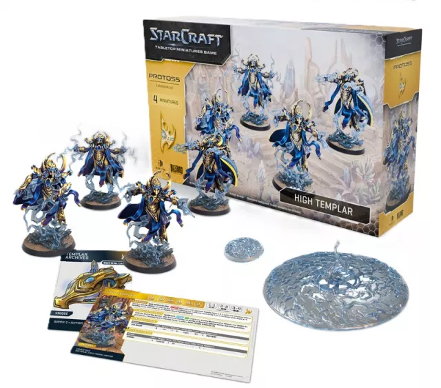 Figurenspiel StarCraft - Tabletop Miniature Game - Protoss - High Templar (4 Figuren) - Abenteuer-Brettspiel