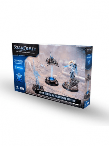 Figurenspiel StarCraft - Tabletop Miniature Game - Terran - Nova Terra & Sabotage Drone  (3 Figuren)