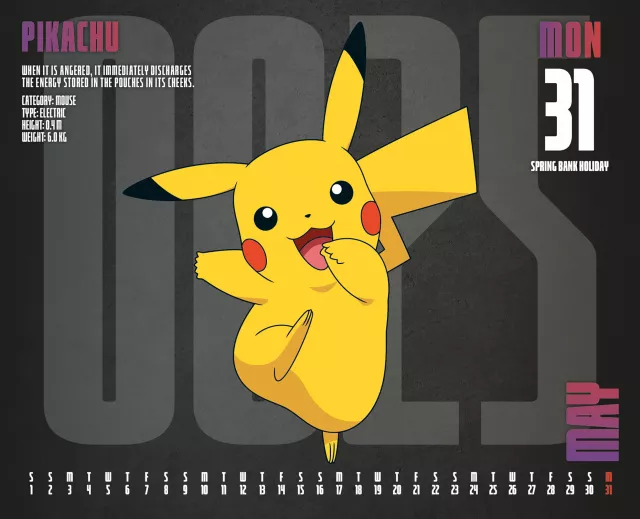 Kalender Pokémon 2027 (Tisch)