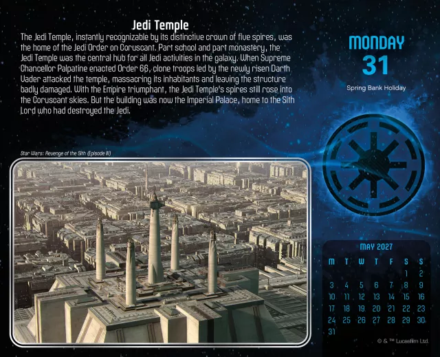 Kalender Star Wars Classic 2027 (Tisch)