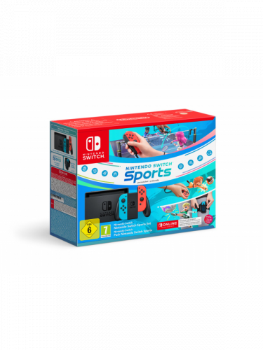 Konsole Nintendo Switch - Neon Red/Neon Blue + Switch Sports + 12 Monate Nintendo Online (SWITCH)