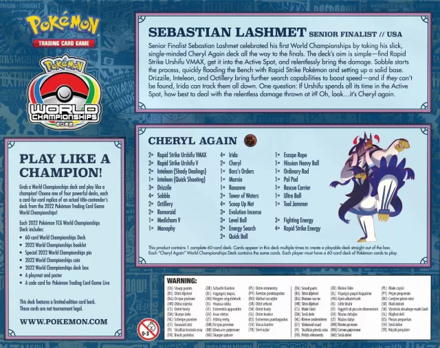 Kartenspiel Pokemon TCG - Cheryl Again World Championships Deck (Sebastian Lashmet)