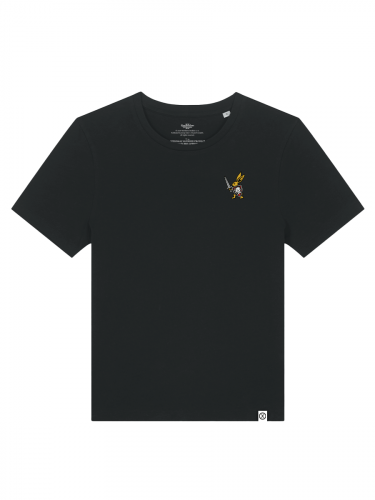 Damen-T-Shirt Kingdom Come: Deliverance II - Hase mit Warhorse-Wappen (Stickerei)