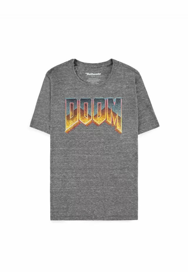 T-Shirt Doom - Classic Logo Grey