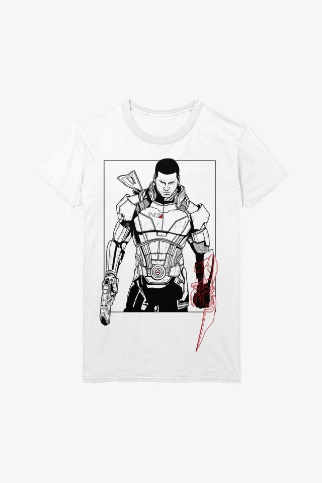 T-Shirt Mass Effect - Commander Shepard Illustration