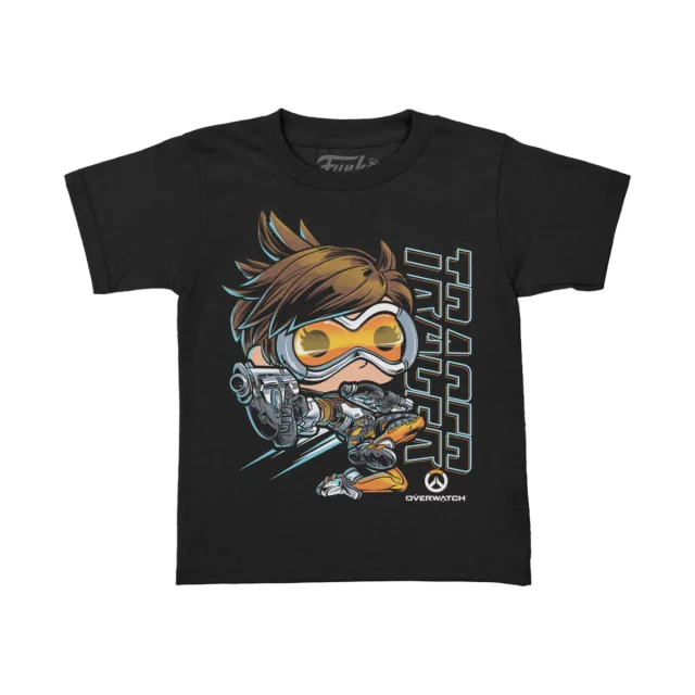 Kinder T-Shirt Overwatch - Tracer + Figur Funko Pocket POP!