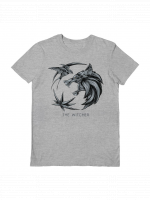 T-Shirt The Witcher - Wolf Logo Grey
