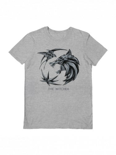 T-Shirt The Witcher - Wolf Logo Grey