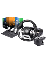 Lenkrad mit Pedalen und Schaltknüppel - Maxx Tech Pro Force Feedback Racing Wheel Kit (PS4)