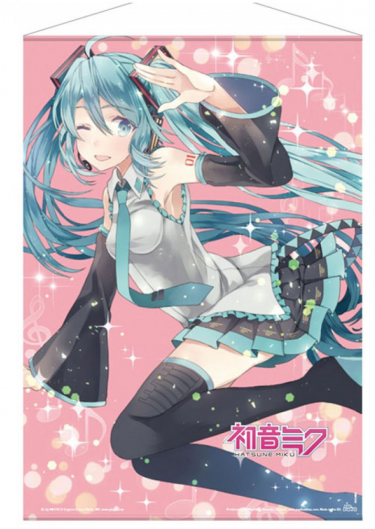 Wandposter Hatsune Miku - Rosa Glitzer