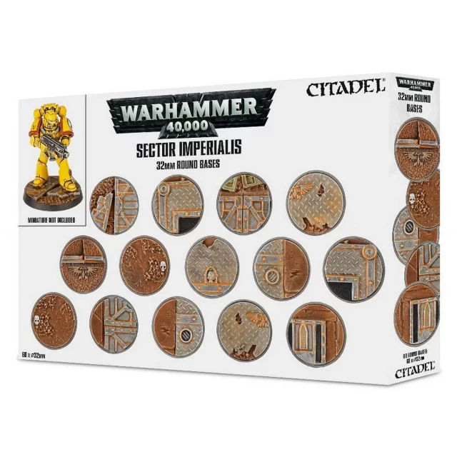 W40K: Sektor Imperialis - Runde Basisplatten 32 mm (60 Stück)